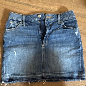 Joe's Jeans Faded Blue Denim Mini Skirt with Frayed Hem